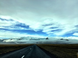 The glacier! It's hard to concentrate on the road in this country.