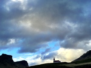 Church on a hill in Vik